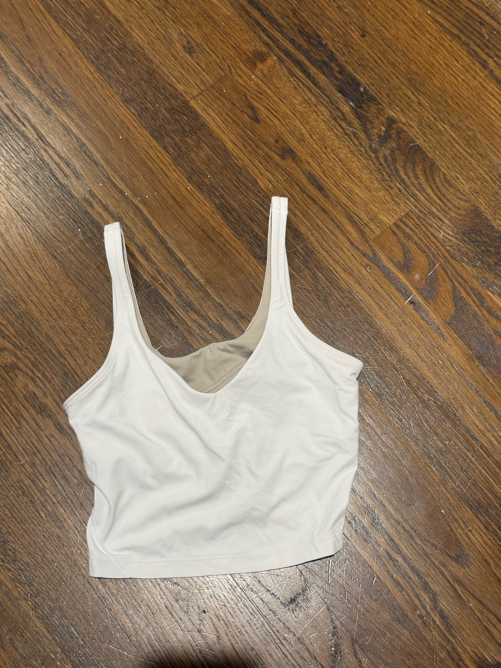 lululemon athletica White Scoop Neck Tank with Built-in Lining